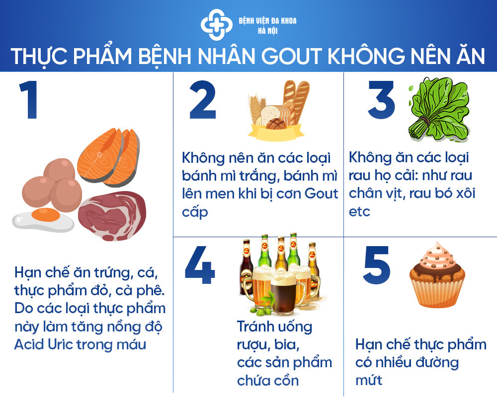 thực phẩm người bị dout không nên ăn