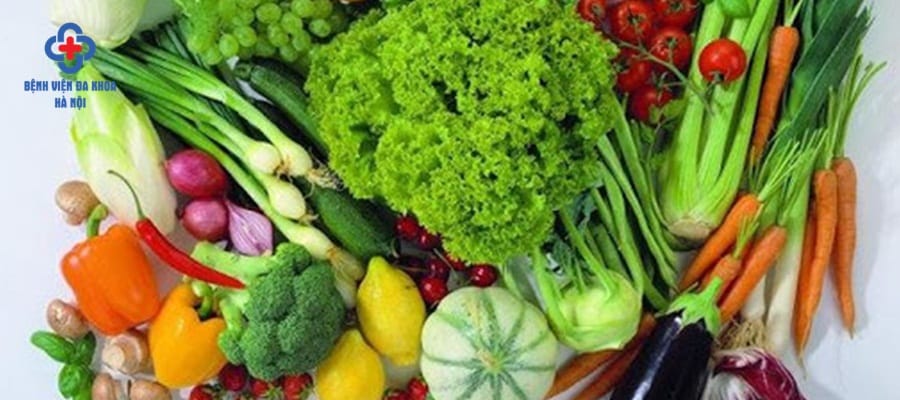 Nên ăn nhiều rau xanh và hoa quả tươi nen an nhieu rau xanh